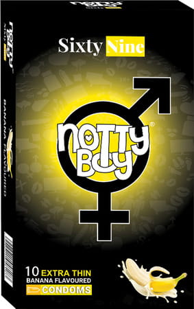 Nottyboy Sixtynine Extra Thin Banana Flavour Condoms For Men Pack Of 10