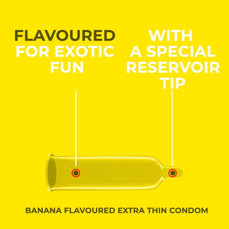 Nottyboy Sixtynine Extra Thin Banana Flavour Condoms For Men Pack Of 10