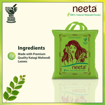 Neeta 100% Natural Mehendi Powder For Hair Colour 1Kg | Pure Rajasthani Henna Powder With Gi Tag