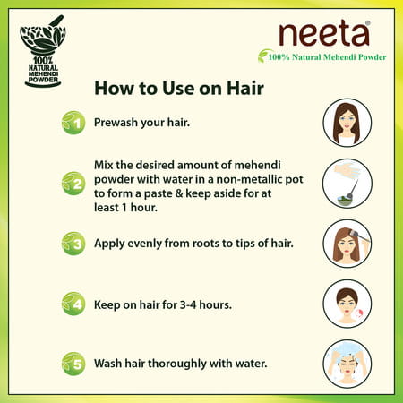 Neeta 100% Natural Mehendi Powder For Hair Colour 1Kg | Pure Rajasthani Henna Powder With Gi Tag