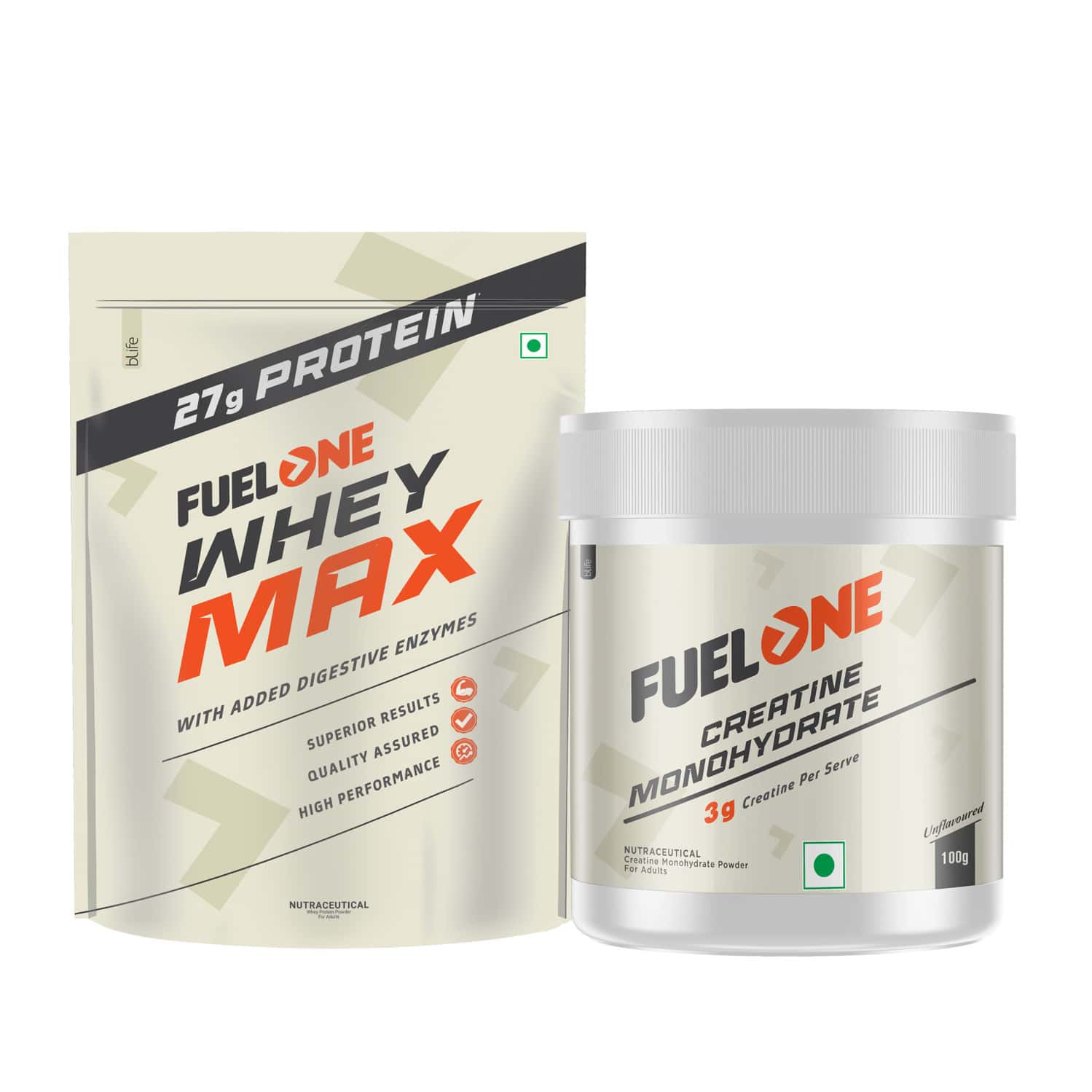 Fuel One Whey Protein Max Pouch Pack (mango | 1 Kg With Creatine Monohydrate