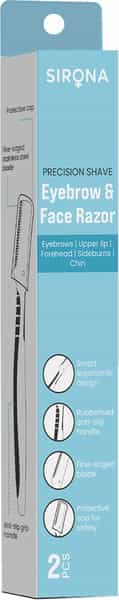 Sirona Reusable Eyebrow & Face Razor For Women - 2 Razors | Painless Facial Hair Removal