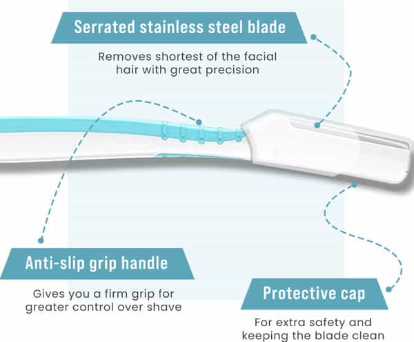 Sirona Reusable Eyebrow & Face Razor For Women - 2 Razors | Painless Facial Hair Removal