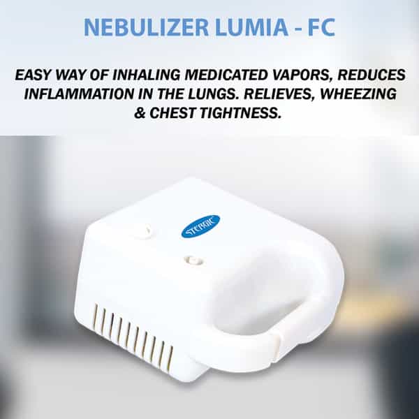 Stergic Ultra Compact Nebulizer For Efficient Respiratory Low Noise Compressor With Flow Control