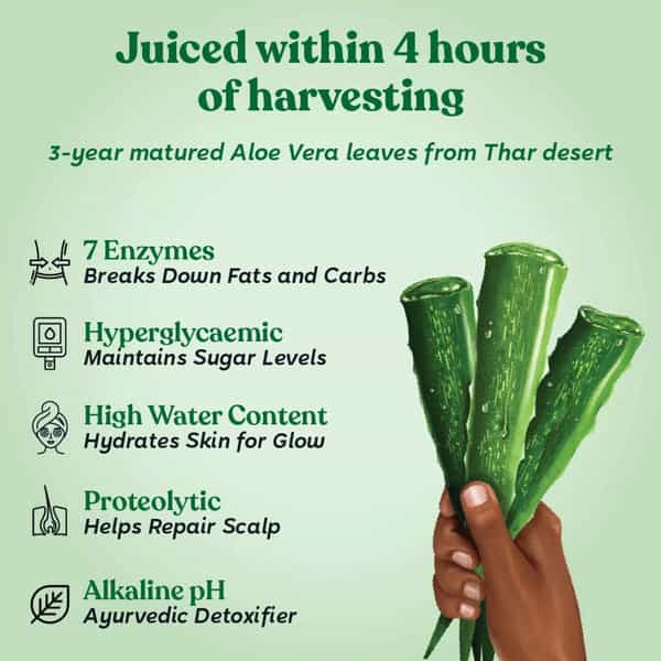 Kapiva Aloe Vera Juice (1L)+ Wheatgrass Juice(1L)|Better Digestion | General Wellness |Skin Care