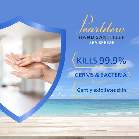 Pearldew Sanitizer (Sea Breeze) | Aloe & Neem | Paraben Free | 60ml (Pack Of 12)