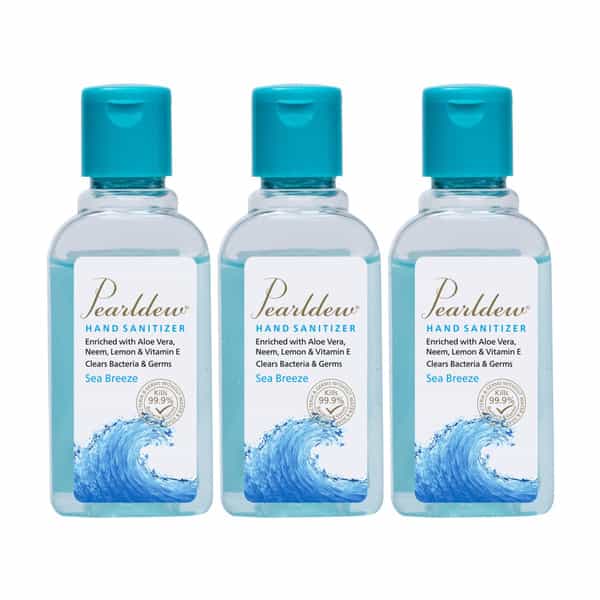 Pearldew Sanitizer (Sea Breeze) | Aloe & Neem | Paraben Free | 60Ml (Pack Of 12)