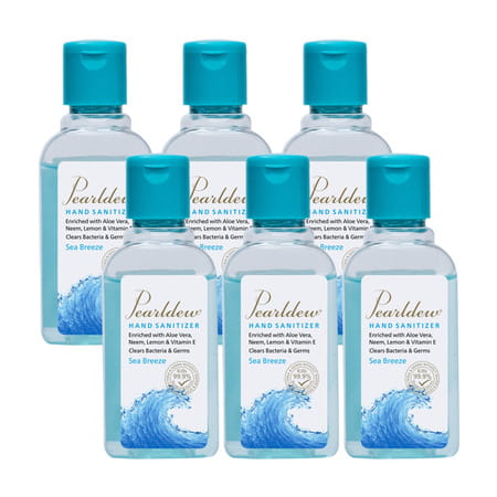 Pearldew Sanitizer (Sea Breeze) | Aloe & Neem | Paraben Free | 60ml (Pack Of 12)