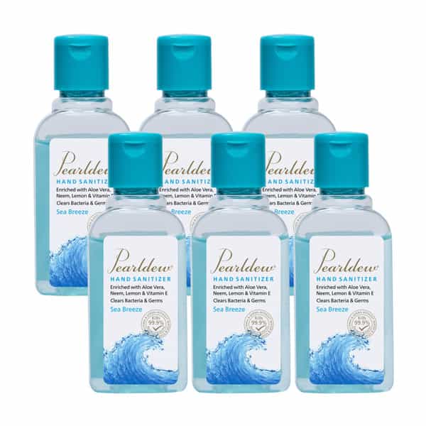 Pearldew Sanitizer (Sea Breeze) | Aloe & Neem | Paraben Free | 60Ml (Pack Of 12)