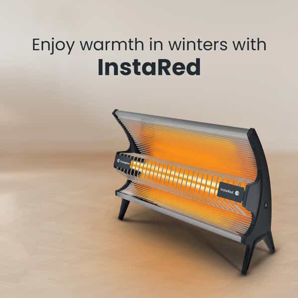 Crompton 1000 Watt Insta Red Radiant Room Heater With Ceramic Rod | Stainless Steel Reflector