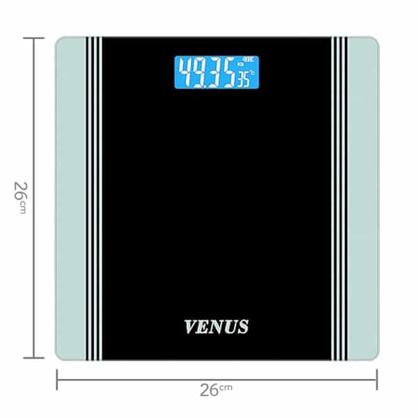 Venus (India) Electronic Digital Personal Bathroom Weight Machine | Upto 180Kg | Eps-1199-New-Silver