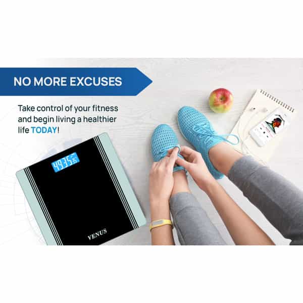 Venus (India) Electronic Digital Personal Bathroom Weight Machine | Upto 180Kg | Eps-1199-New-Silver
