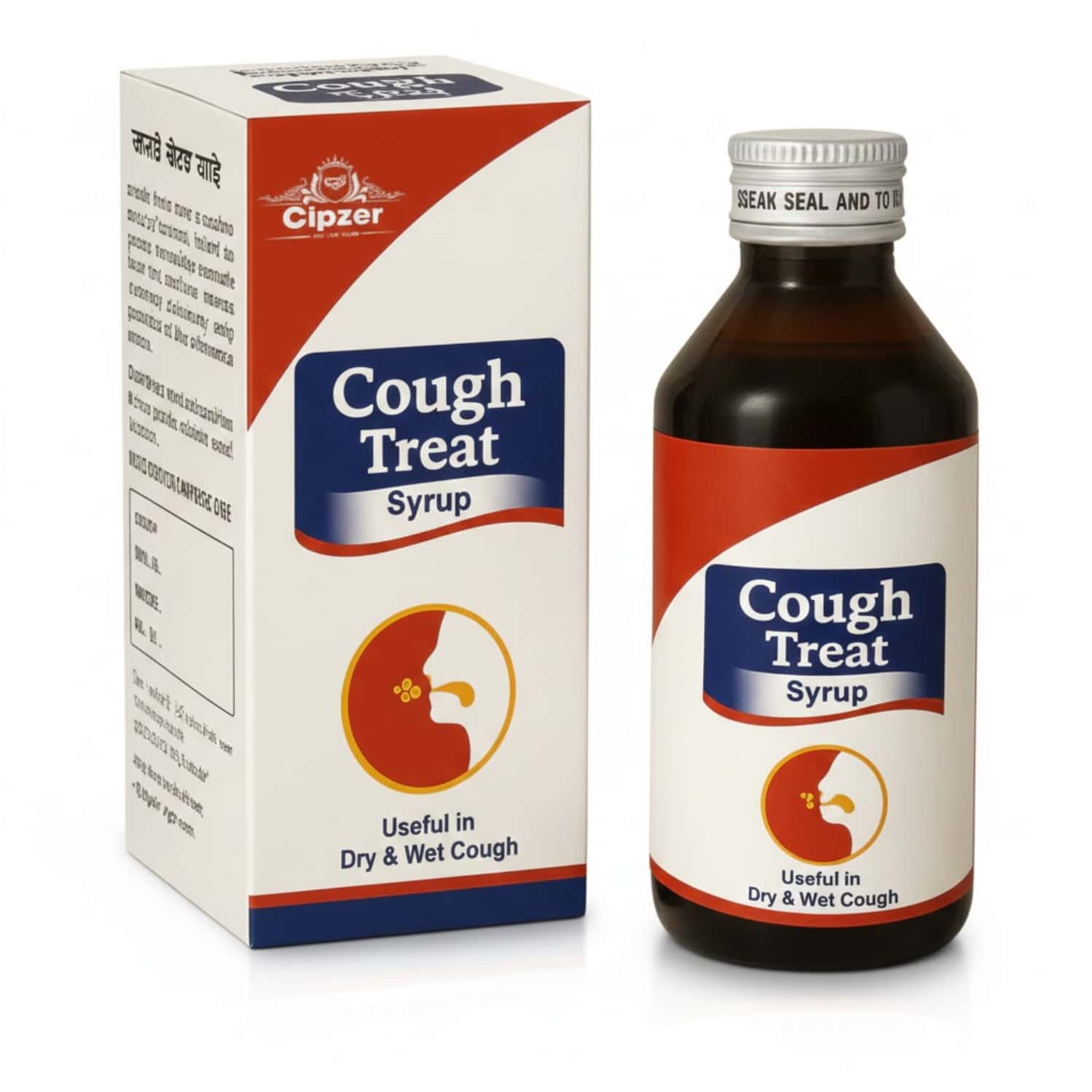 Cipzer Cough Treat Syrup 100ml | Supports Respiratory Health & Relief From Cough (pack Of 1)