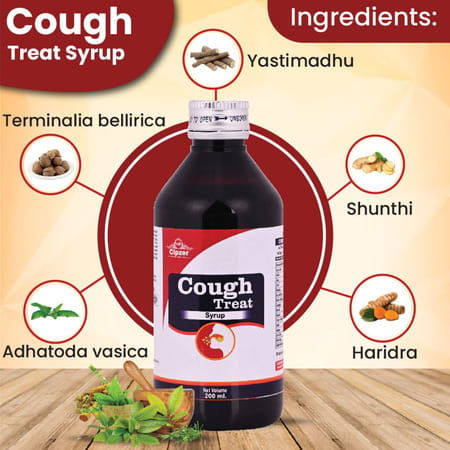 Cipzer Cough Treat Syrup | Ayurvedic Cough Syrup | For All Types Of Cough(Pack Of 1 (100 Ml)