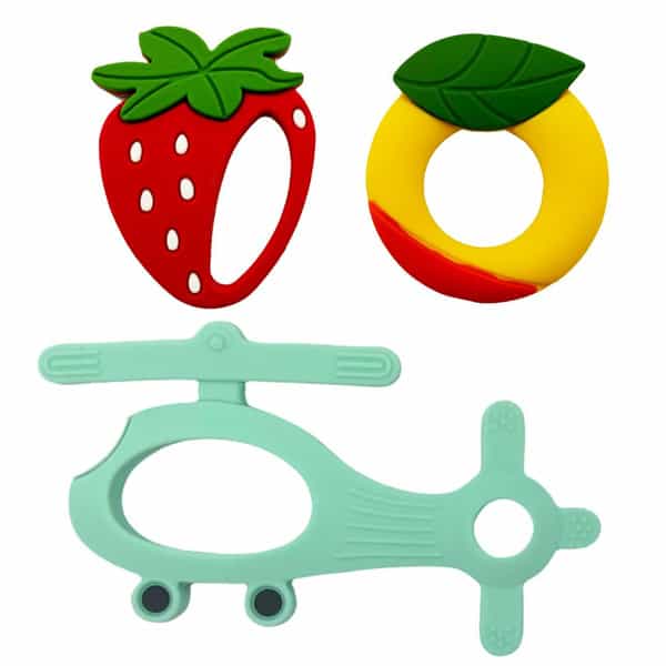 Chevalier Soft Silicone Rubber Baby Teether | Soothes Sore Gums Chew Infant Toy Combo 3 Sroyhg