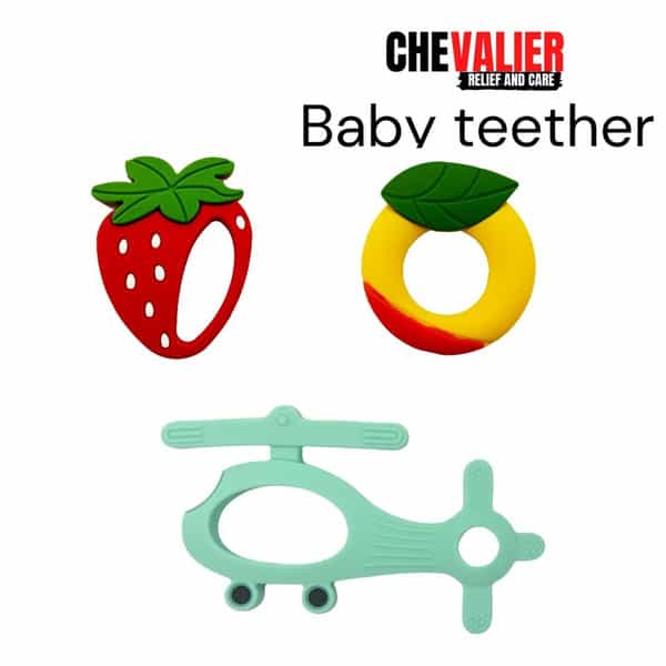 Chevalier Soft Silicone Rubber Baby Teether | Soothes Sore Gums Chew Infant Toy Combo 3 Sroyhg