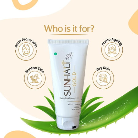 Sunhalt Gold Spf 50 Tube Of 60gm Hydrating Sunscreen