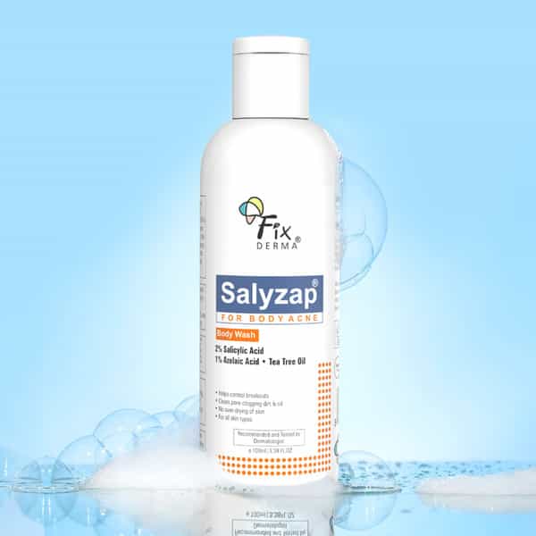 Fixderma Salyzap Body Wash 2% Salicylic Acid For Acne Clean Pores Suitable For Acne Prone Skin 100Ml
