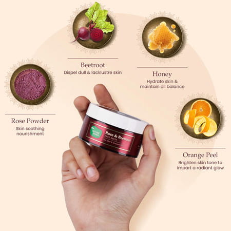 Mother Sparsh Rose & Beetroot Ubtan Face Mask For Dull & Uneven Skin-50gm