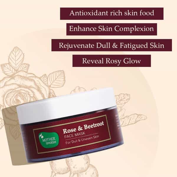 Mother Sparsh Rose & Beetroot Ubtan Face Mask For Dull & Uneven Skin-50Gm