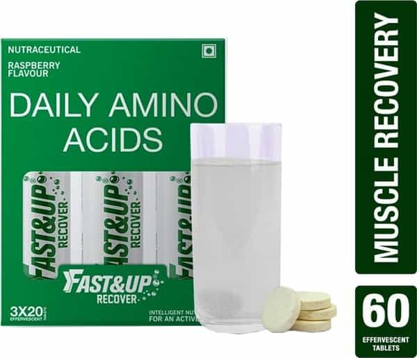 Fast&Up Recover Post Workout Nutritional Supplement With 20 Amino Acids Profil-Raspberry(Pack Of 3)