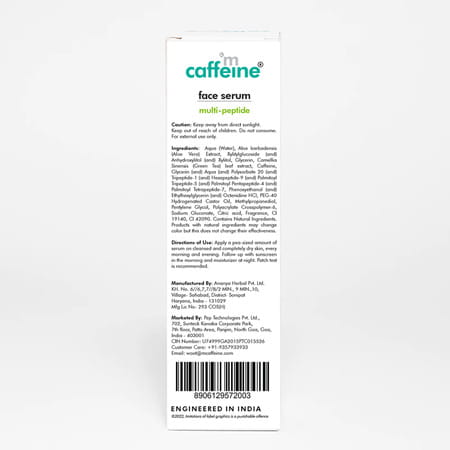Mcaffeine Green Tea Face Serum With Multi-Peptides