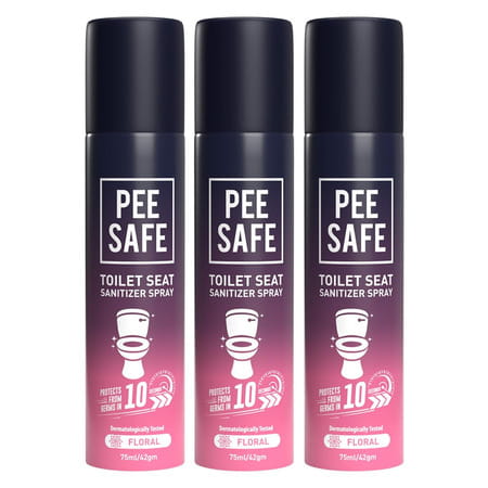 Pee Safe Toilet Seat Sanitizer Spray (75ml - Pack Of 3) - Floral