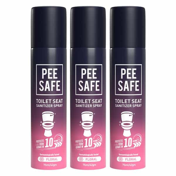 Pee Safe Toilet Seat Sanitizer Spray (75Ml - Pack Of 3) - Floral