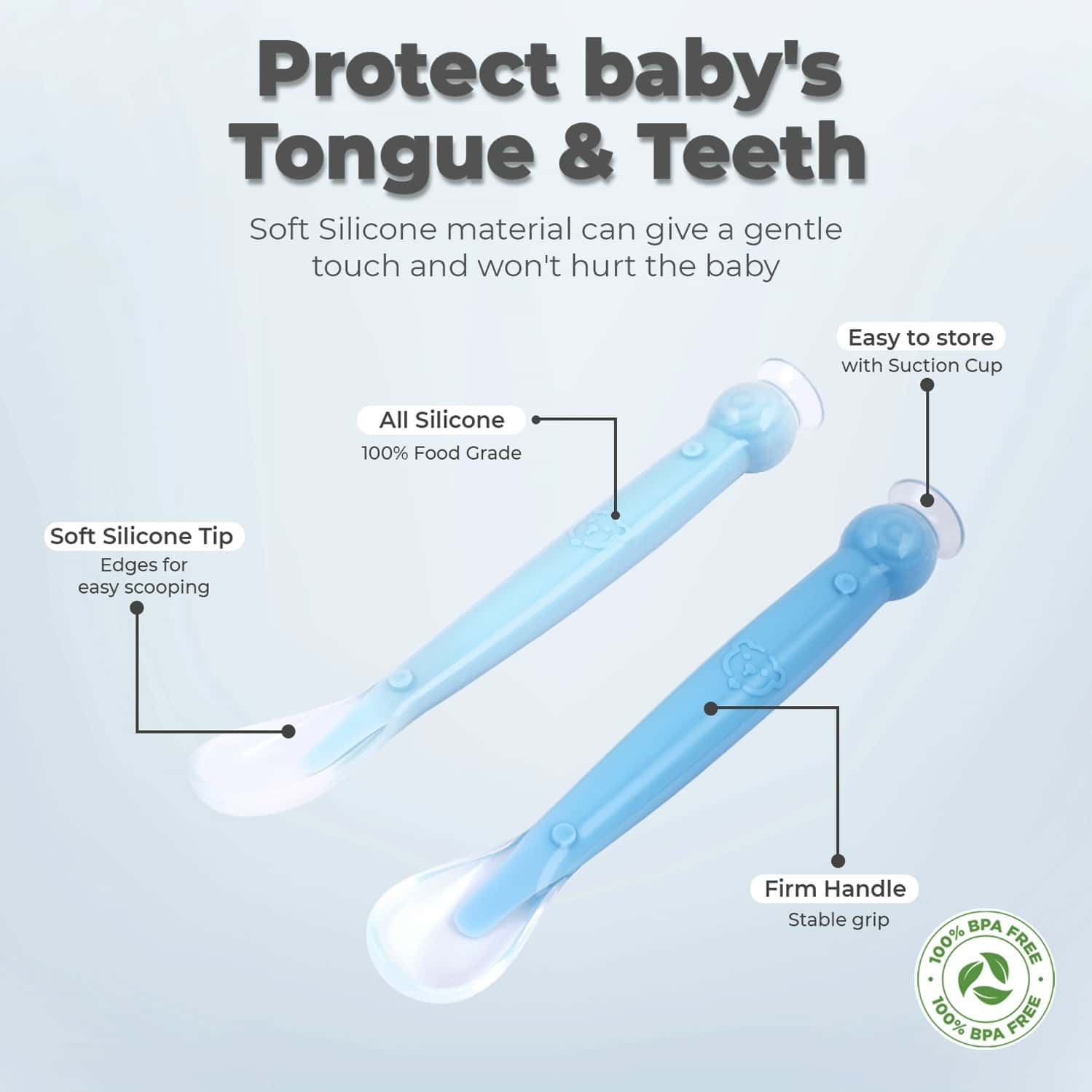 Buy R FOR RABBIT SAFE FEED SILICON SPOON LAKE BLUE & BLUE Online & Get