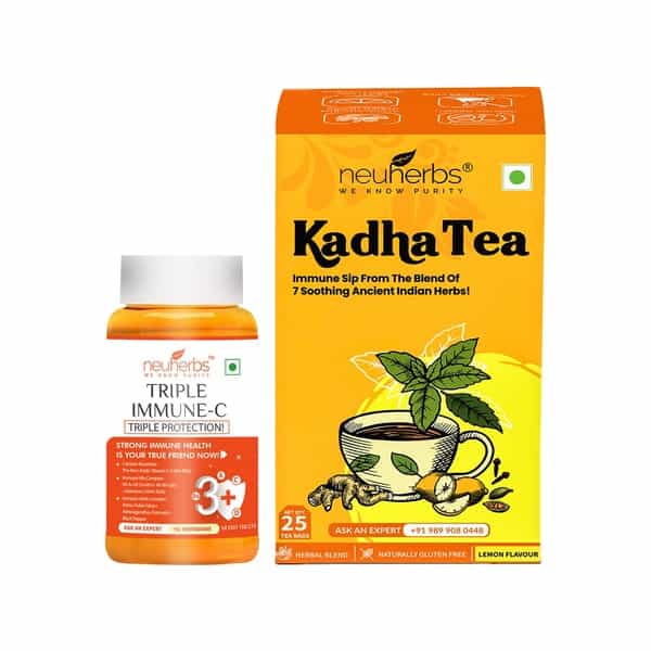 Neuherbs Antioxidant Immunity Booster Combo Of Triple Immune Vitamin C - 60 Tab Kadha 25 Tea Bags