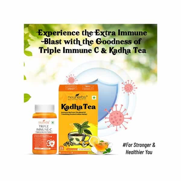 Neuherbs Antioxidant Immunity Booster Combo Of Triple Immune Vitamin C - 60 Tab Kadha 25 Tea Bags
