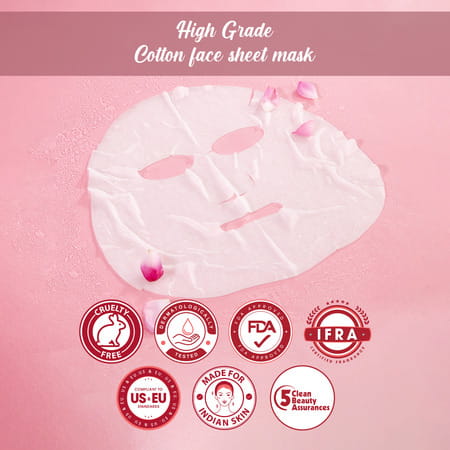 Buds & Berries Skin Smoothing Ultra-Hydrating Face Sheet Mask With Refreshing Bulgarian Rose (25 G)