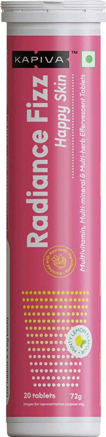 Kapiva Skin Radiance Fizz | 10-In-1 Skin Health Supplement | 20 Effervescent Tablets