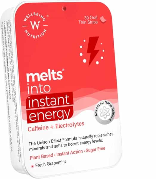 Wellbeing Nutrition Melts Instant Energy With Green Tea Caffiene And Electrolytes 30 Strips