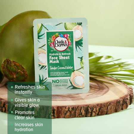 Buds & Berries Hydrate And Refresh Ultra-Hydrating Face Sheet Mask With Tender Coconut Water (25 G)