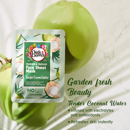 Buds & Berries Hydrate And Refresh Ultra-Hydrating Face Sheet Mask With Tender Coconut Water (25 G)