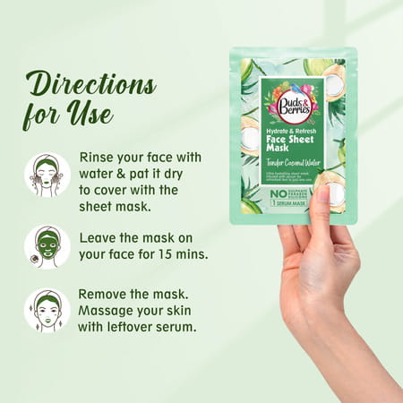 Buds & Berries Hydrate And Refresh Ultra-Hydrating Face Sheet Mask With Tender Coconut Water (25 G)