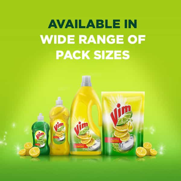 Vim Dishwash Liquid Gel Lemon - 750Ml Bottle