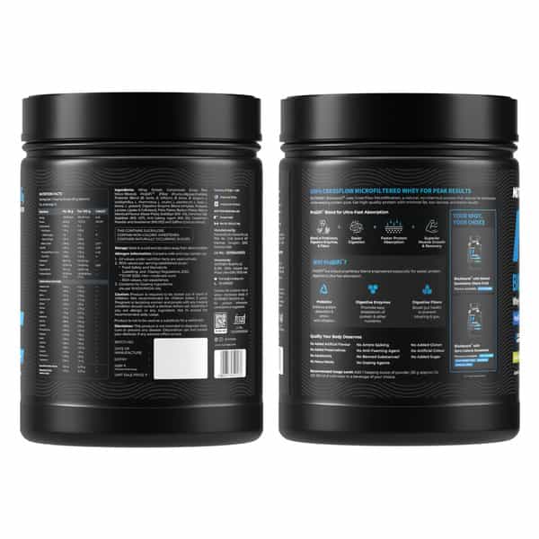 Nutrabay Bioabsorb Whey Protein Powder | Prodifi Blend | 26G Per Scoop | Kesar Badam Pista - 500G