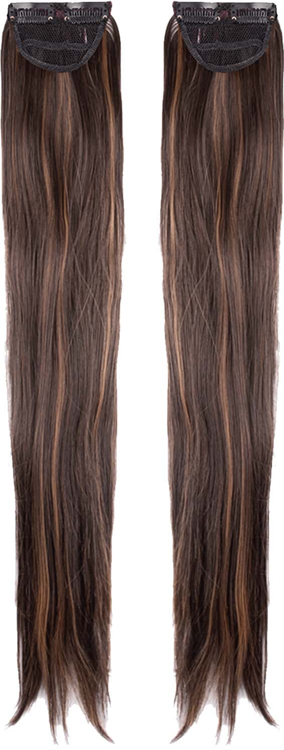 Streak Street Clip-In 24" Straight Mix-Brown Side Patches (2pcs Set)