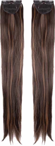 Streak Street Clip-In 24" Straight Mix-Brown Side Patches (2Pcs Set)
