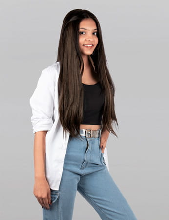 Streak Street Clip-In 24" Straight Mix-Brown Side Patches (2pcs Set)