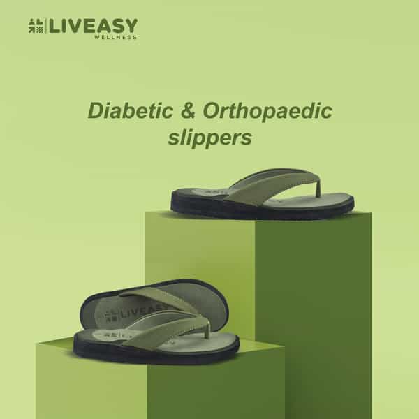 Liveasy Essentials Women's Diabetic & Orthopedic Slippers - Olive Green - Size Uk 6 / Us 9