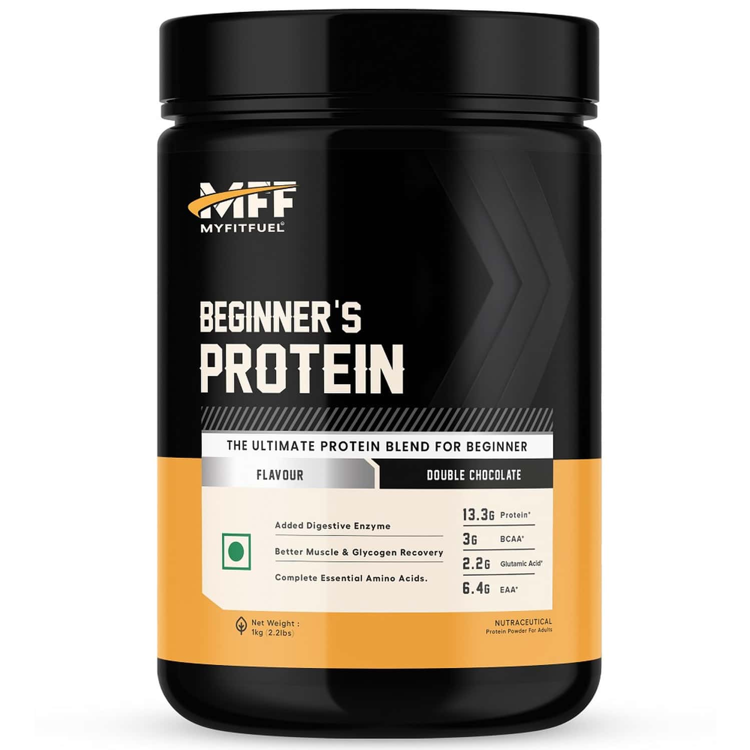 Myfitfuel Advance Beginner Whey Protein + Digestive Enzymes. Easy To Digest (1kg | Double Chocolate)