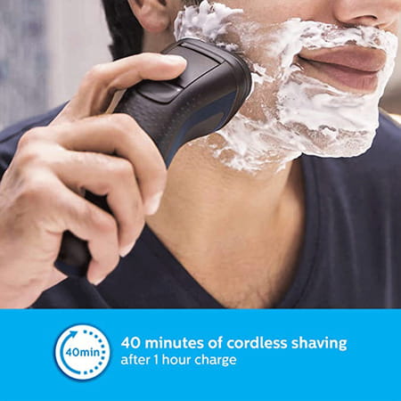 Philips Cordelss Electric Shaver S1323/45-Up To 40 Min Of Shaving (Silver)