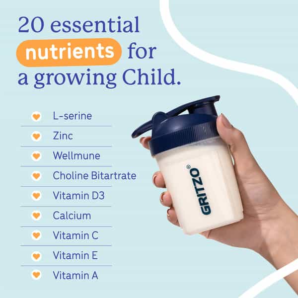 Gritzo Supermilk Growth (2-6Y Boy & Girl) | 6G Protein Powder (Creamy Vanilla | 400G)