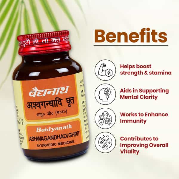 Baidyanath Ayurved Ashwagandhadi Ghrit 100G | Stress & Vitality Support