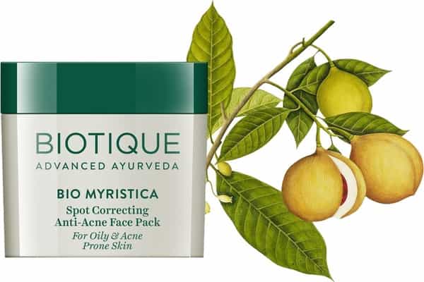 Biotique Bio Myristica Spot Correcting Anti Acne Face Pack (For Oily & Acne Prone Skin) 20 Gm
