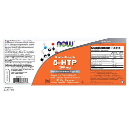 Now 5-Htp 200 Mg Now Foods 120 Vcaps