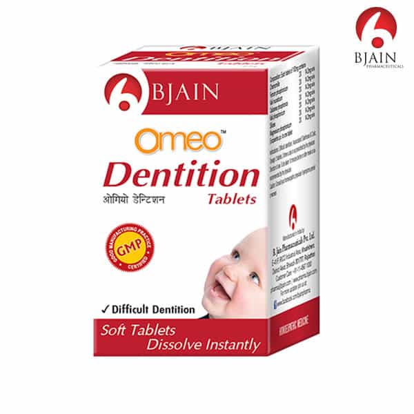 Bjain Omeo Dentition Tablets | Homeopathic Teething Support For Infants & Children | 2 X 25Gm